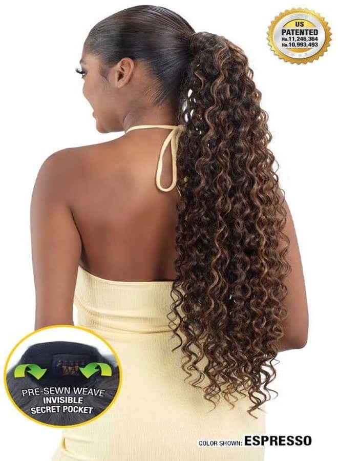 SHAKE-N-GO Organique Pony Pro Ponytail Spanish Curl 26" with Secret Pocket (JET BLACK 1) - Image 3